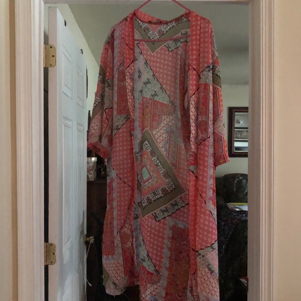 Pink Patterned Cardigan/Kimono